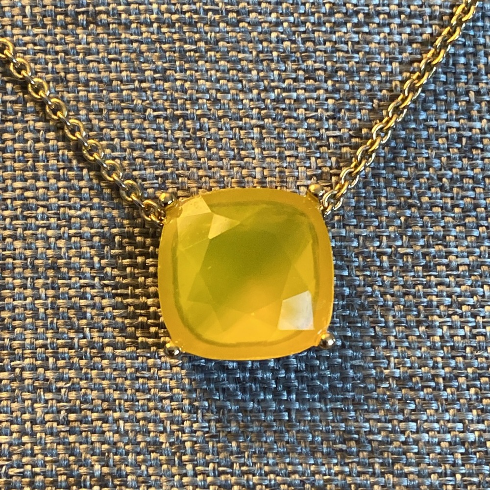Kate Spade Yellow Square Drop Pendant Necklace